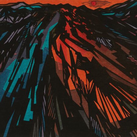 Clifton Karhu "Mountains II" Woodblock 1967