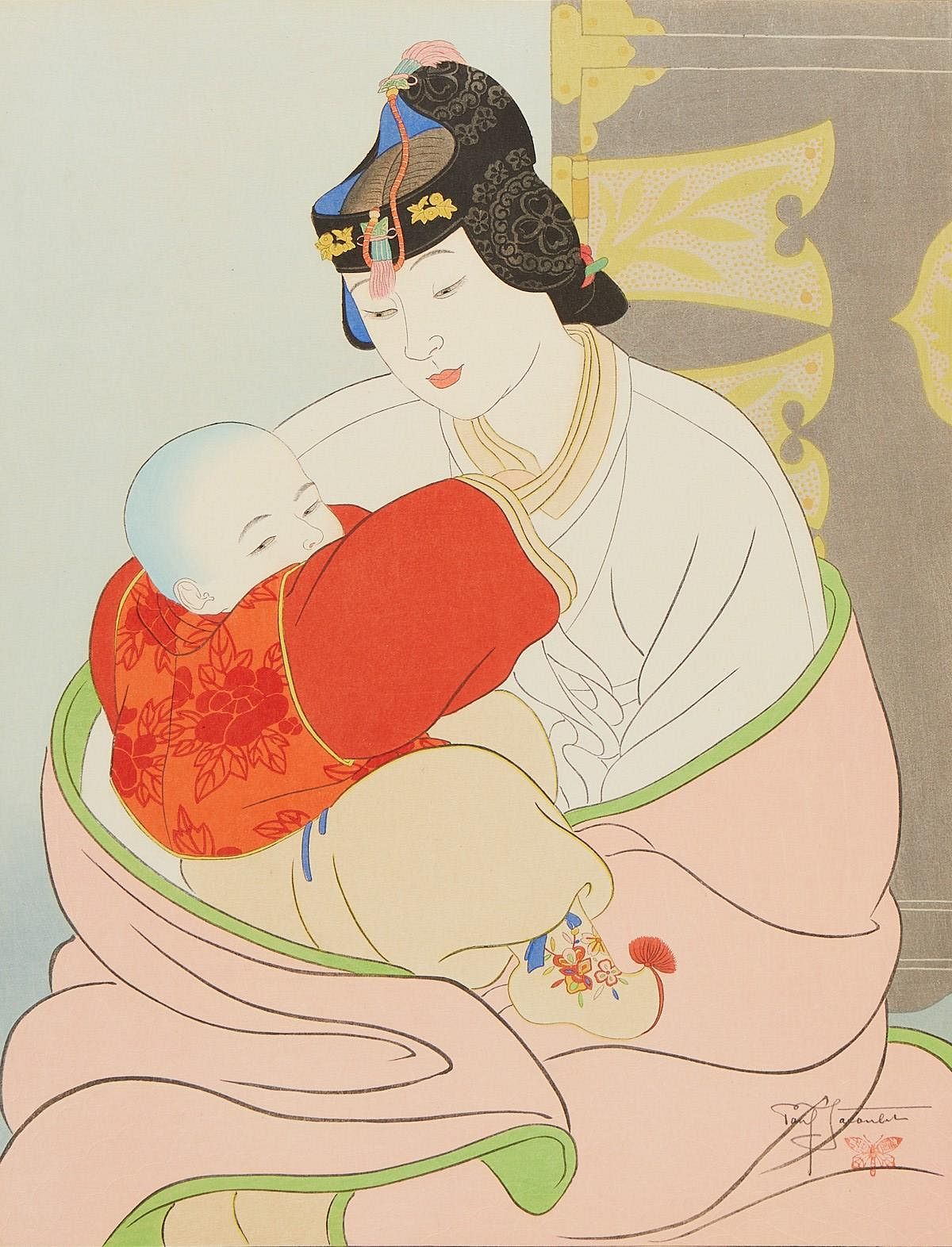 le_pho_banner 2 Paul Jacoulet "Le Tresor - Coree" Woodblock Print