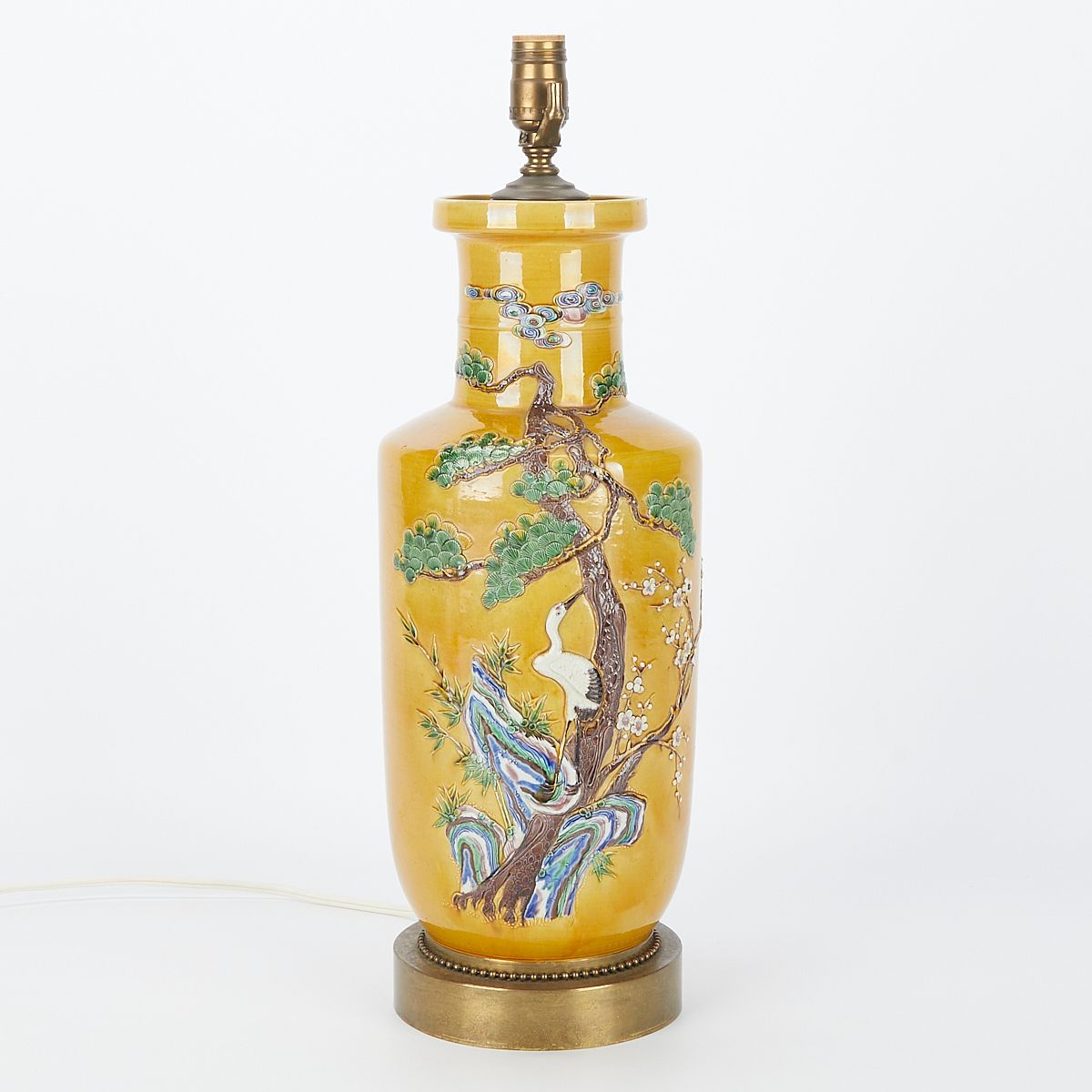 le_pho_banner 2 Chinese Porcelain Biscuit Glaze Mallet Vase Lamp