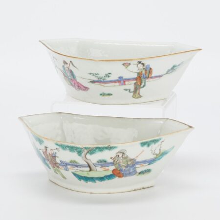 2 Chinese Export Porcelain Sweet Meat Dishes