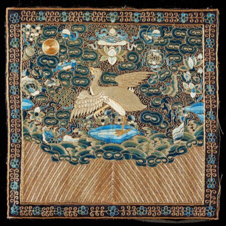 Chinese Silk Wild Goose 4th Civil Rank Badge