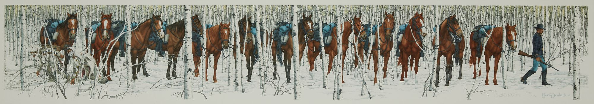 Bev Doolittle "Two Indian Horses" Lithograph