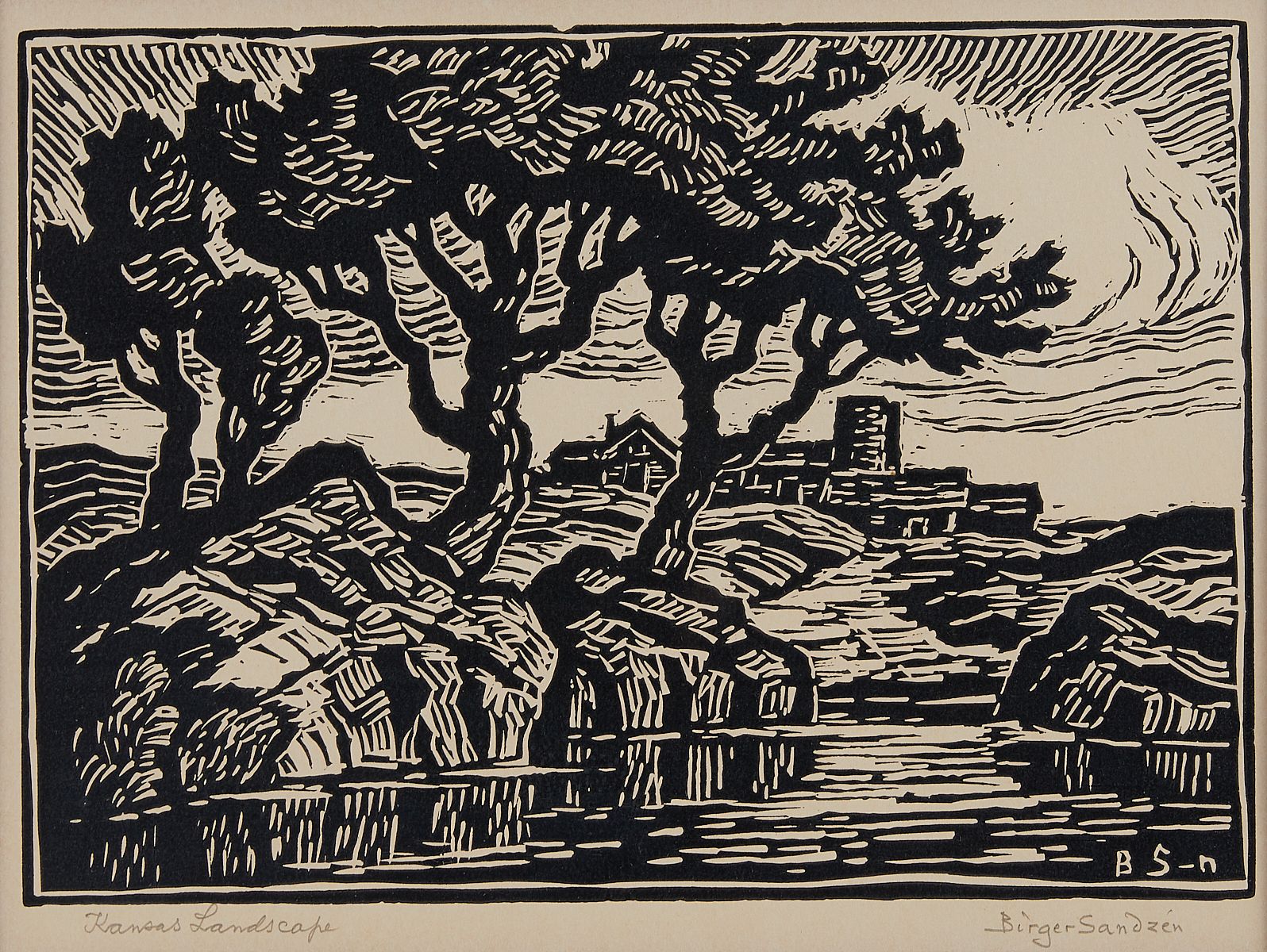 le_pho_banner 2 Birger Sandzen Untitled Black and White Print 1935