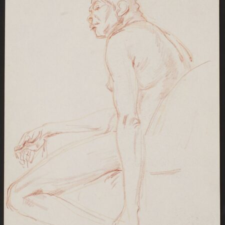 Paul Cadmus Nude Figure Crayon on Paper