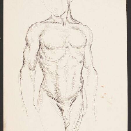 Paul Cadmus Male Nude Torso Ink on Paper