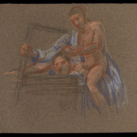 Paul Cadmus David and Goliath Crayon on Paper