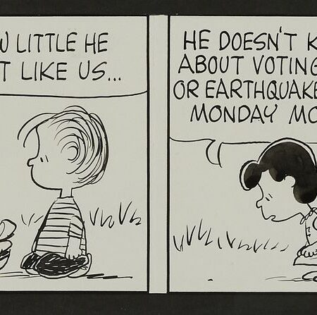 Original Peanuts Comic Strip Charles Schulz 1965