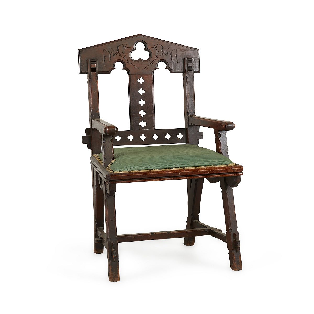 le_pho_banner 2 Aesthetic Movement Gothic Walnut Chair ca. 1875