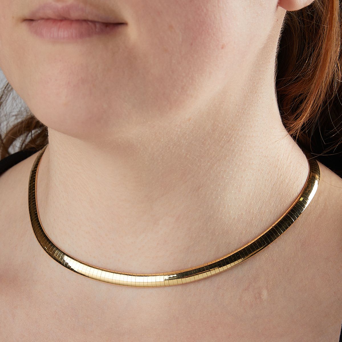 le_pho_banner 2 Aurafin Domed Omega 14k Gold Necklace