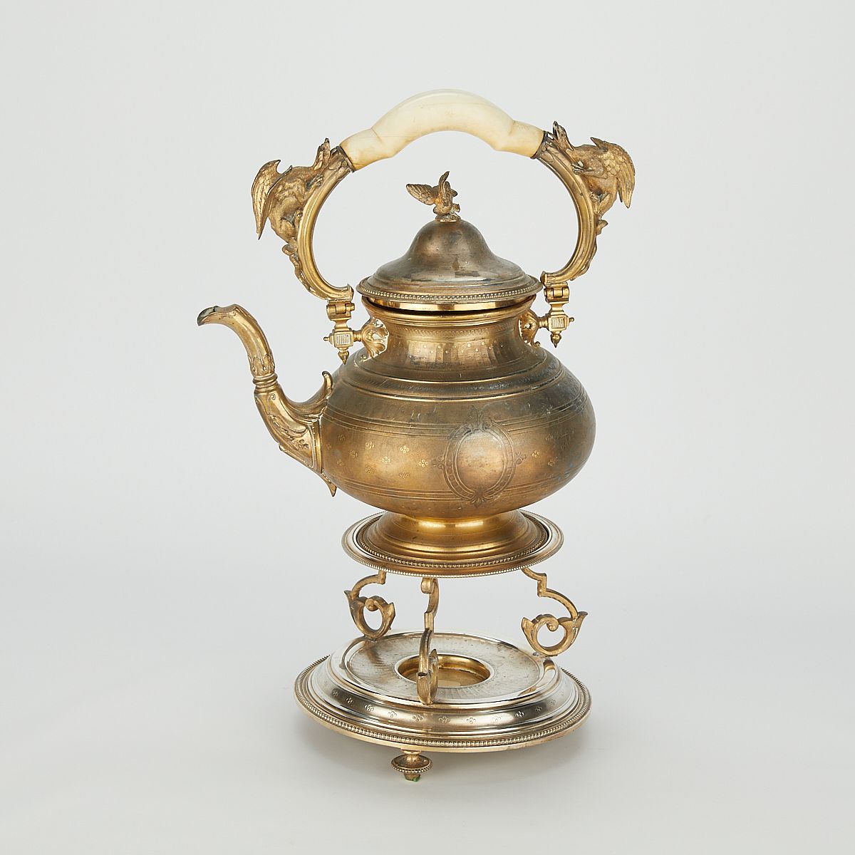le_pho_banner 2 French Harleux Silver Tea Pot w/ Gilding