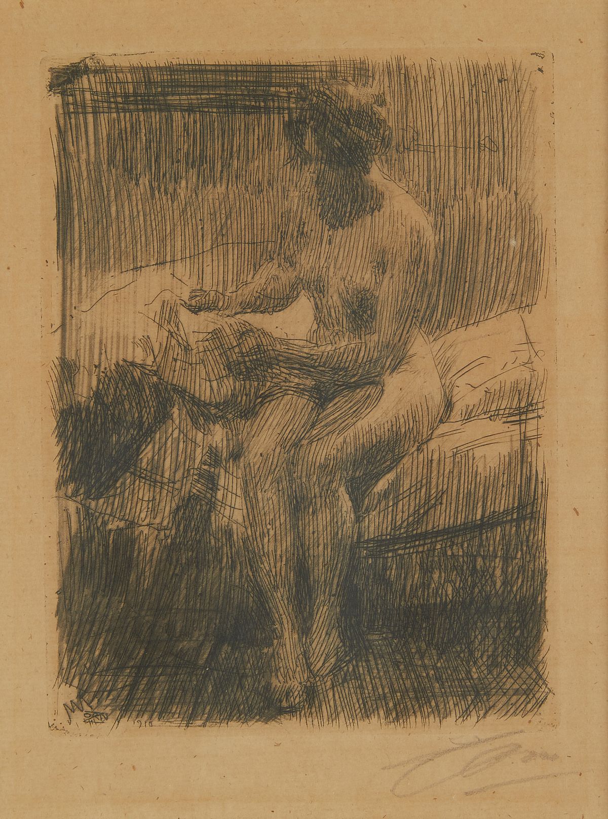 le_pho_banner 2 Anders Zorn "Model Reading" Etching 1910