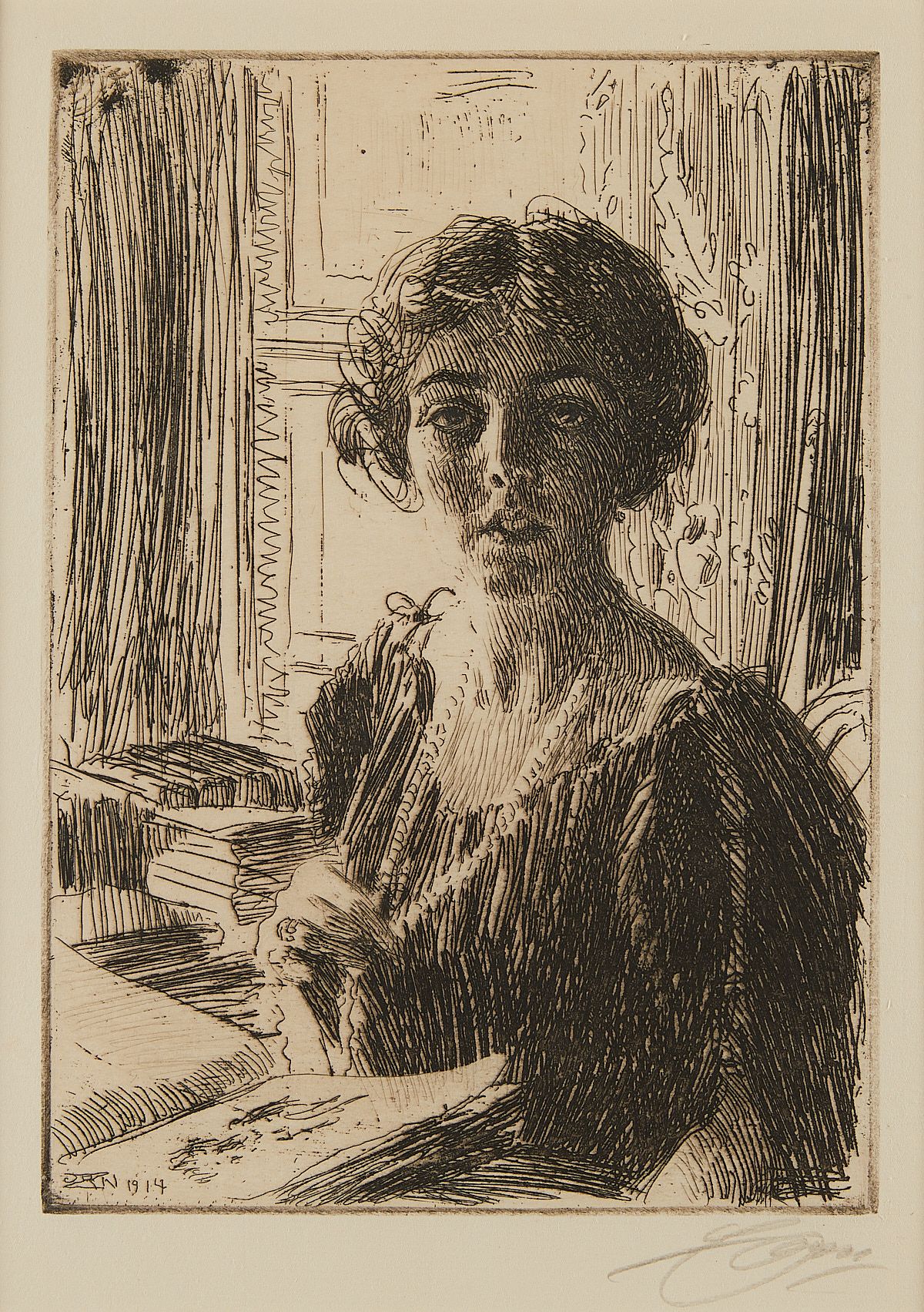 le_pho_banner 2 Anders Zorn "Margaret of Sweden" Etching 1914