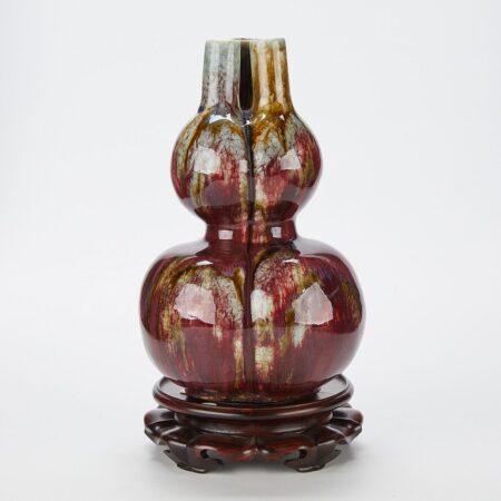 Chinese Porcelain Flambe Double Gourd Vase