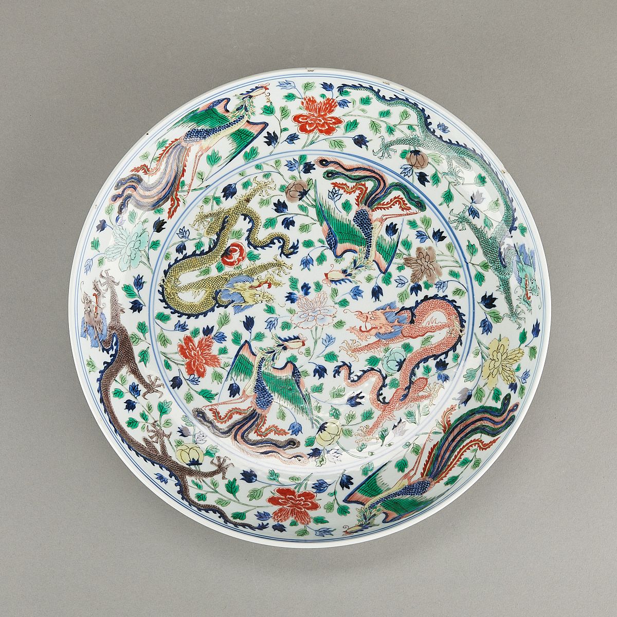 le_pho_banner 2 Chinese 20th c. Porcelain Famille Verte Charger