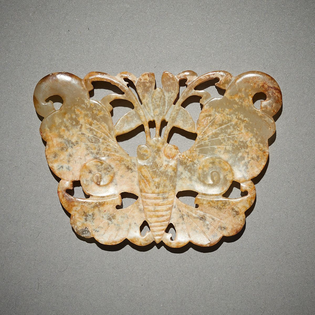 le_pho_banner 2 Ming Chinese Carved Jade Butterfly Pendant