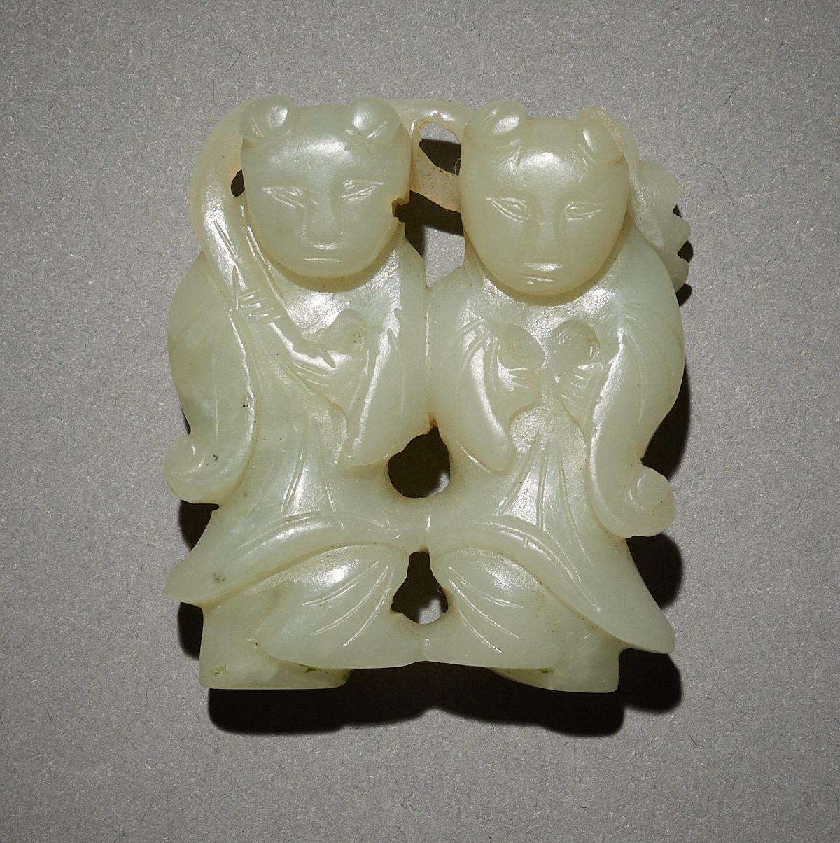 le_pho_banner 2 Chinese Carved Jade Pendant of Twins