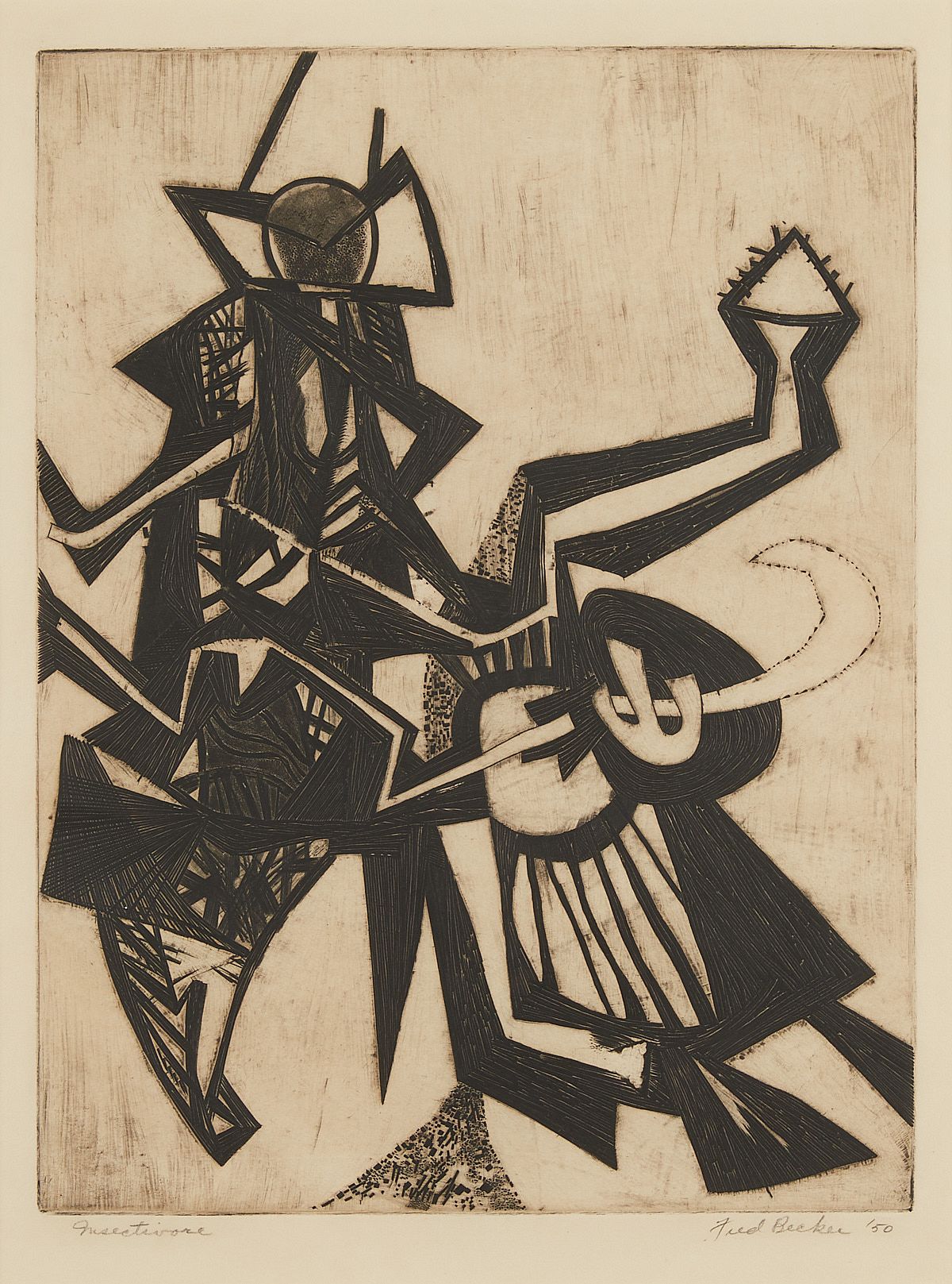 le_pho_banner 2 Fred Becker "Insectivore" Etching 1950