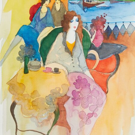 Itzchak Tarkay Watercolor Painting