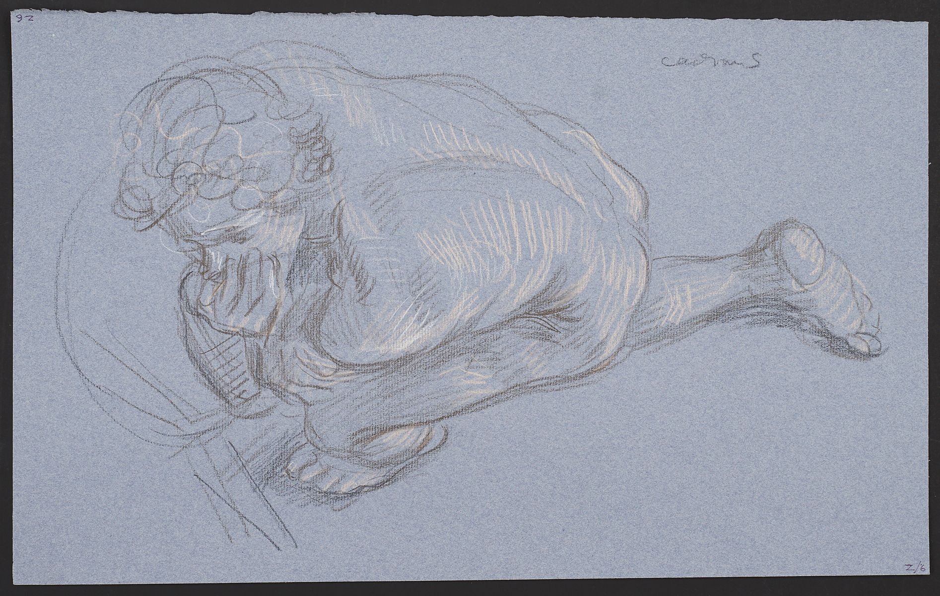 le_pho_banner 2 Paul Cadmus Nude Figure Crayon on Blue Paper
