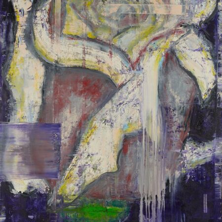 Aaron Fink "White Rose/Purple Ground" Painting
