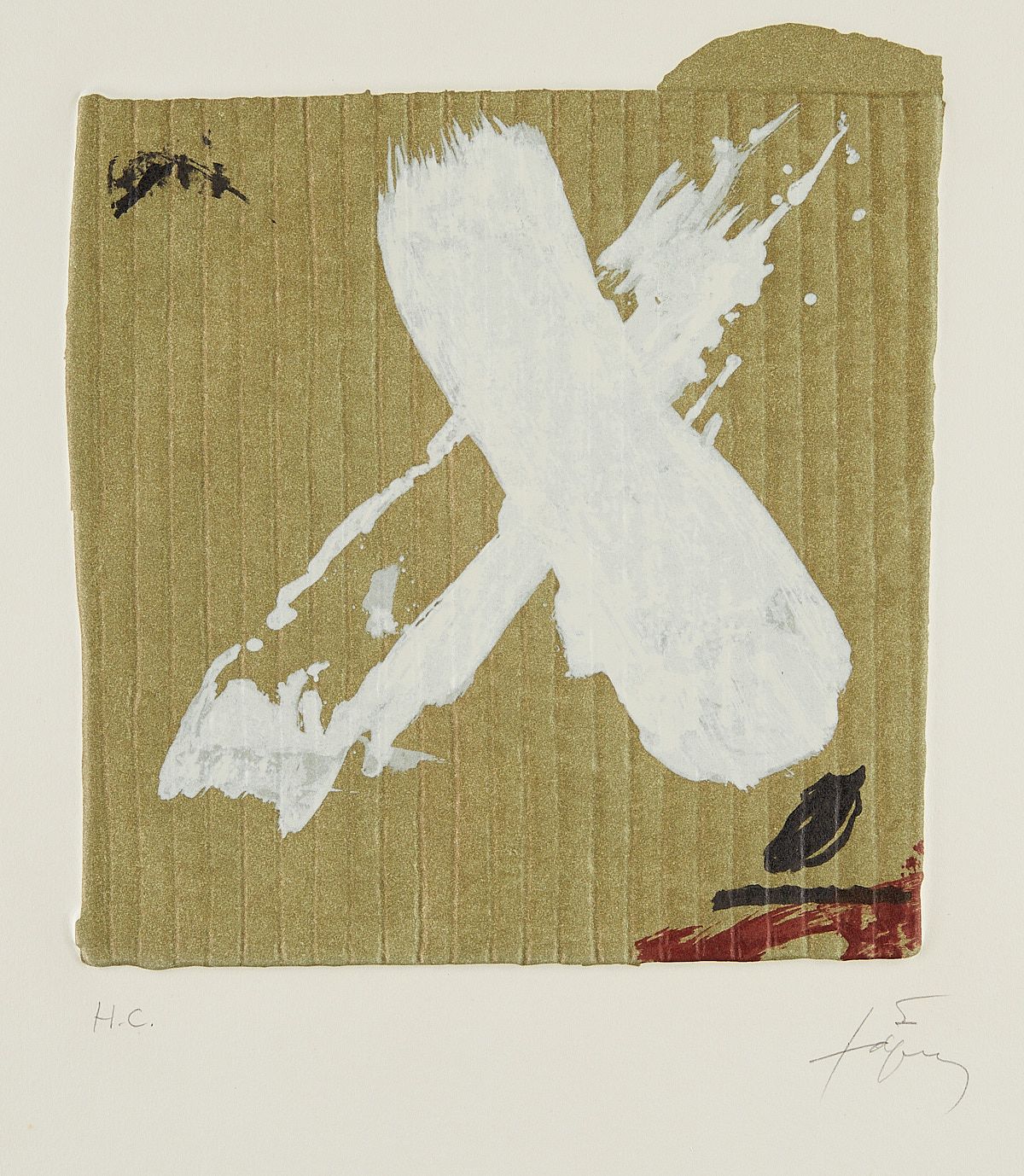 le_pho_banner 2 Antoni Tapies White X Lithograph
