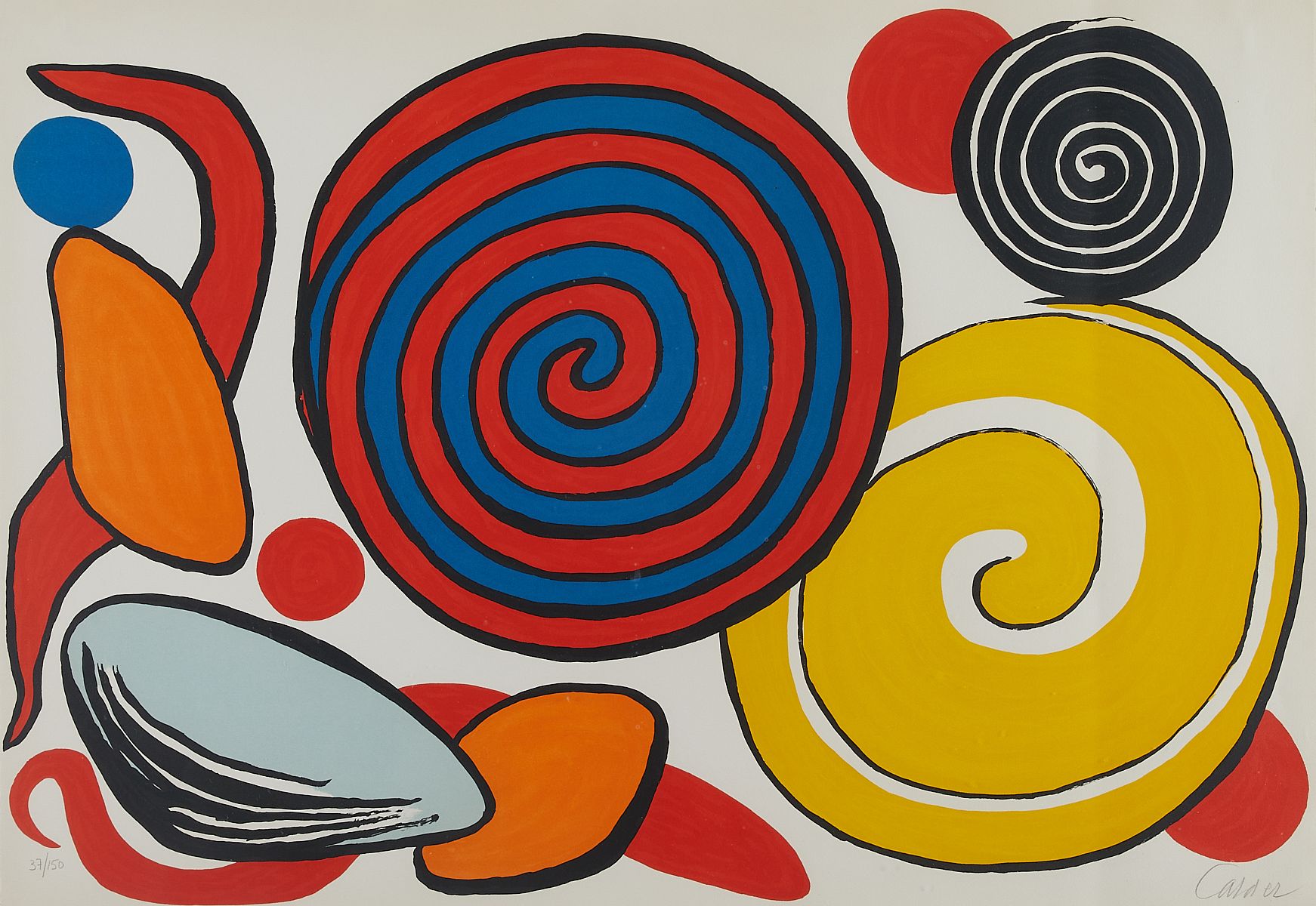le_pho_banner 2 Alexander Calder Circle & Swirls Lithograph 1970