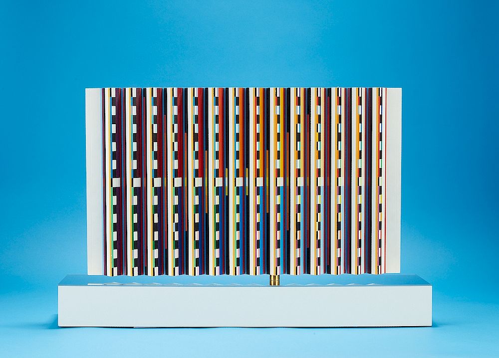 le_pho_banner 2 Yaacov Agam Kinetic Sculpture Painting "Multidimensional Space" 1983-84