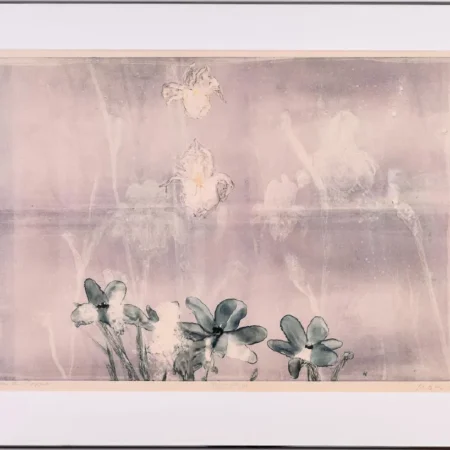 Michael Mazur (1935-2009) "Iris and Blue Poppies" monotype 1978