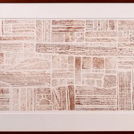 George Morrison (1919-2000) Wood Collage Rubbing - 1987