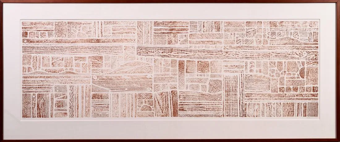 George Morrison (1919-2000) Wood Collage Rubbing - 1987