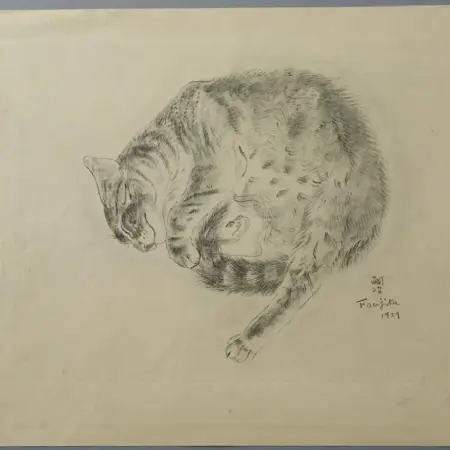 Leonard Tsuguharu Foujita Collotype Print "Pasitea" from A Book of Cats