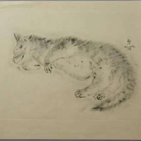Leonard Tsuguharu Foujita Collotype Print "Oliver" from A Book of Cats