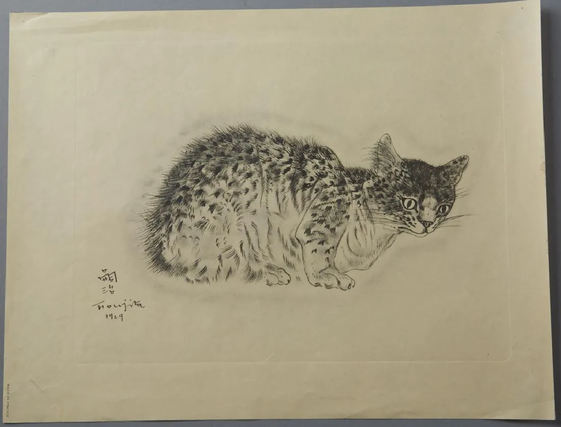 Leonard Tsuguharu Foujita Collotype Print “Sappho” from A Book of Cats