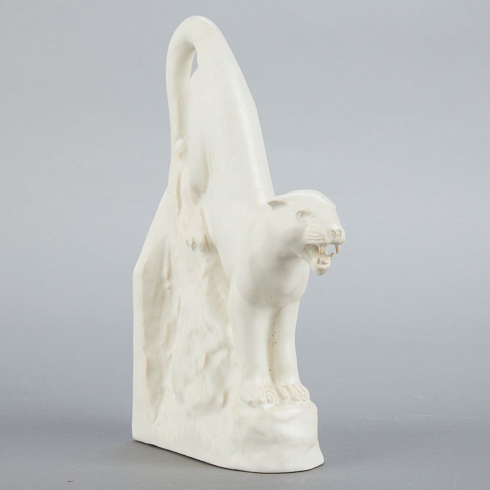 le_pho_banner 2 Dickota Pottery Mountain Lion Sculpture Marked Badlands