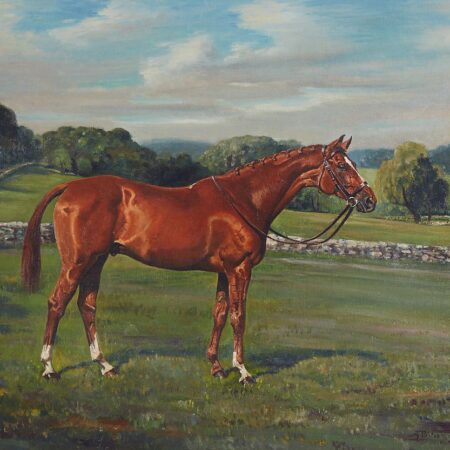 Franklin Brooke Voss "Ulic" Portrait of Thoroughbred Oil on Canvas