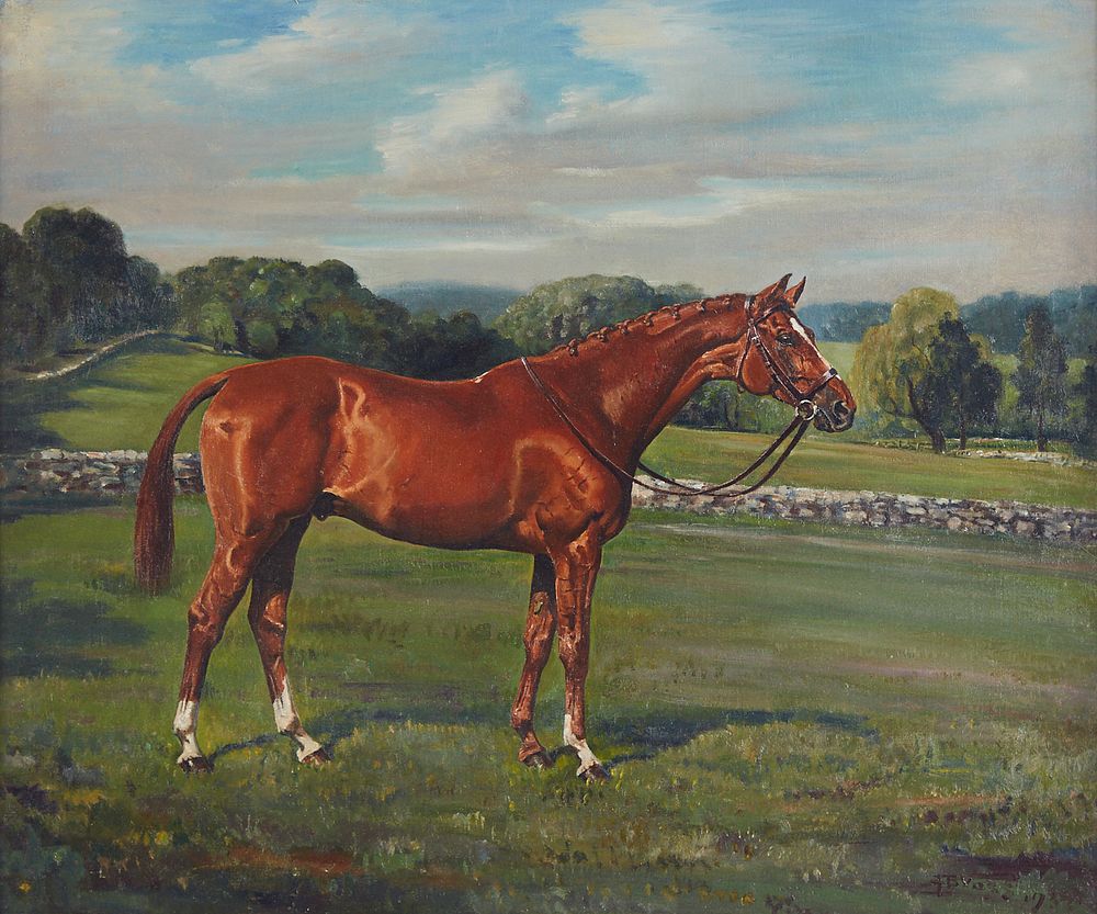 le_pho_banner 2 Franklin Brooke Voss "Ulic" Portrait of Thoroughbred Oil on Canvas