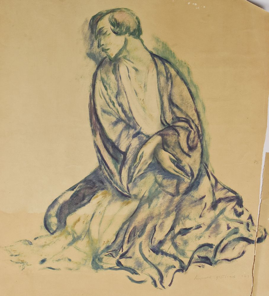 le_pho_banner 2 Leopold Gottlieb Sketch of Woman Gouache on Paper