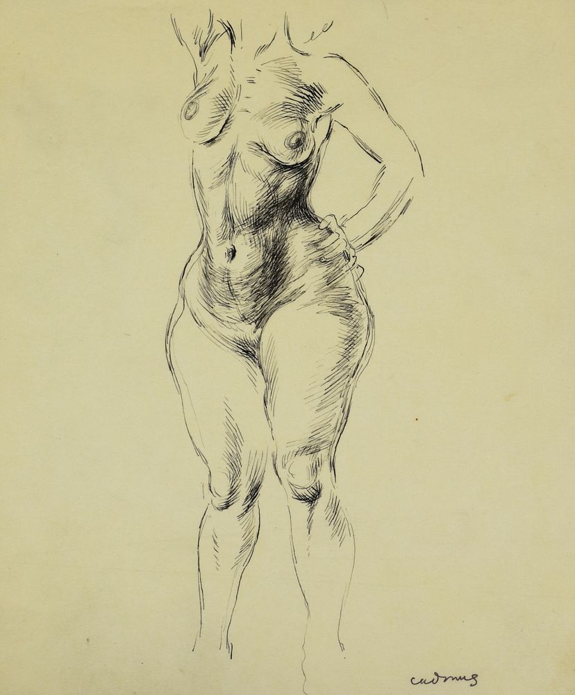 le_pho_banner 2 Paul Cadmus Standing Female Nude Ink on Paper