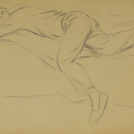 Paul Cadmus "JF" Figure Laying Down Graphite on Paper