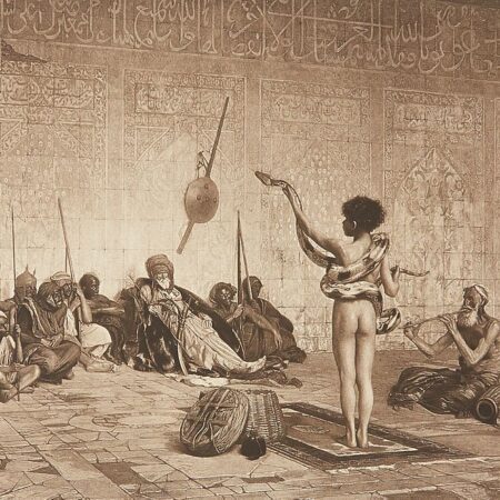 Jean-Leon Gerome "The Snake Charmer" Engraving