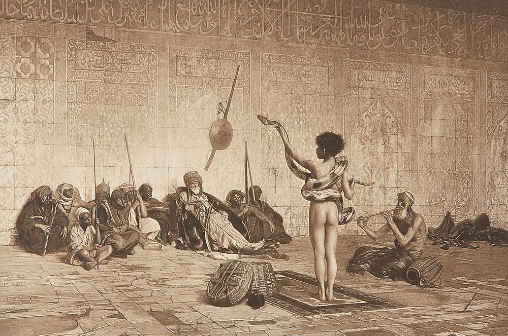le_pho_banner 2 Jean-Leon Gerome "The Snake Charmer" Engraving