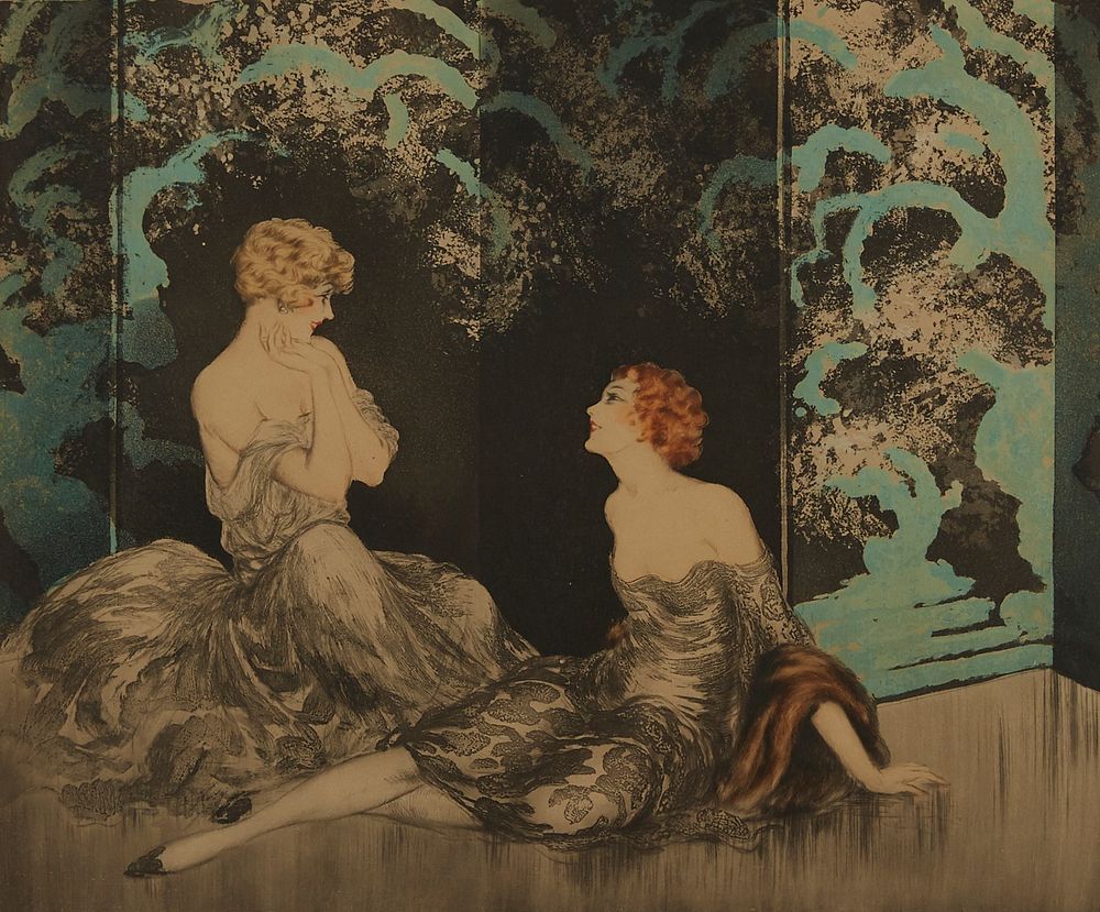 le_pho_banner 2 Louis Icart "Intimacy" Etching