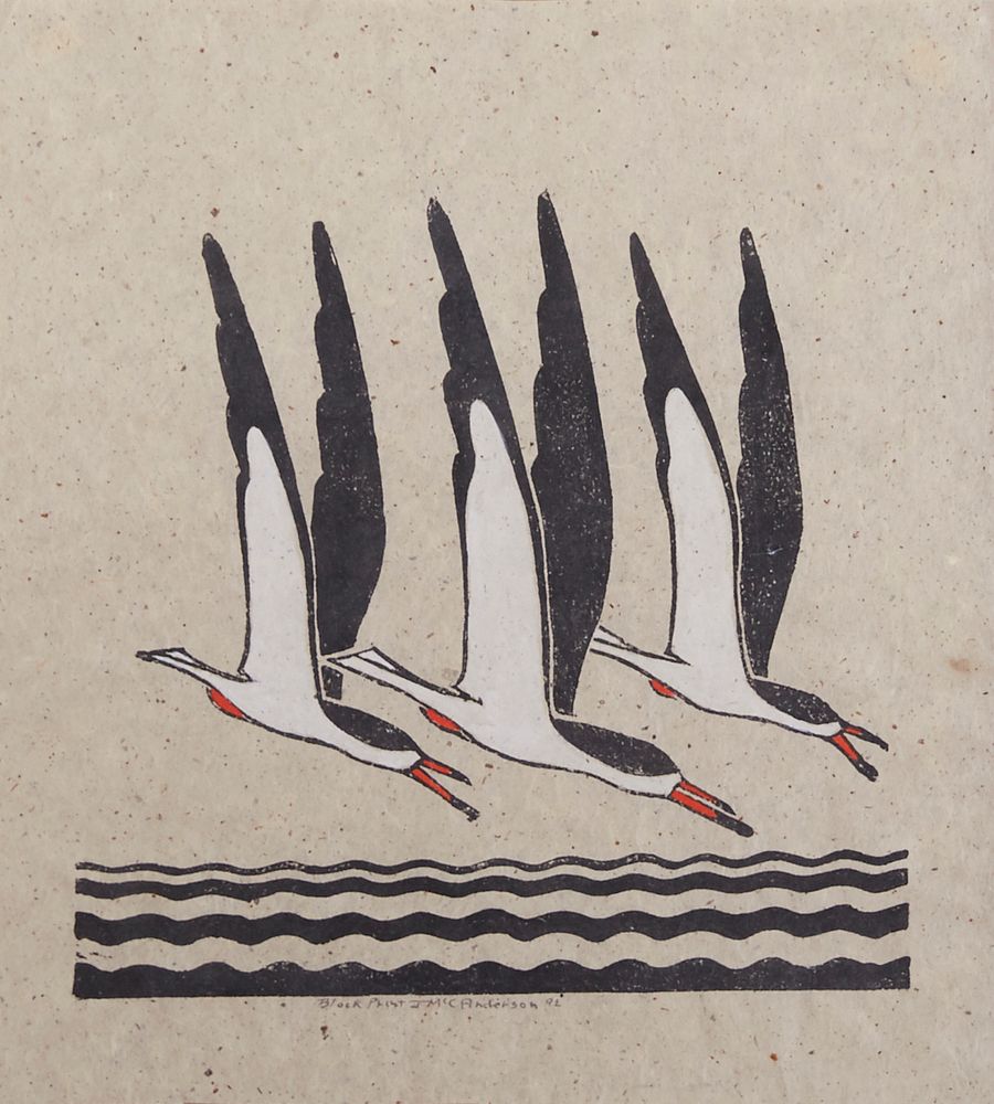 le_pho_banner 2 James McConnell Anderson Shearwater Pottery Block Print on Paper