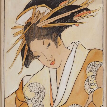 Bertha Lum Geisha Layered Block Print