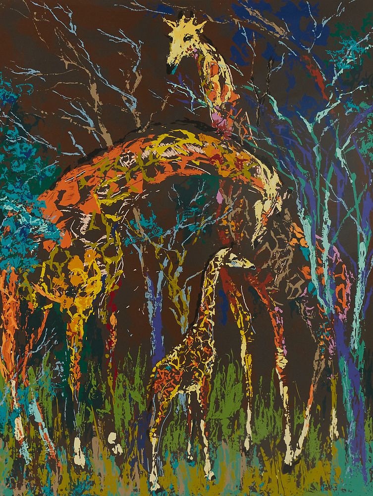 le_pho_banner 2 Leroy Neiman Giraffe Family Serigraph