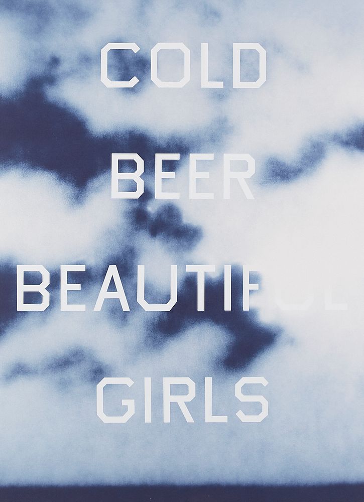 le_pho_banner 2 Ed Ruscha "Cold Beer Beautiful Girls" Color Lithograph on Wove Paper