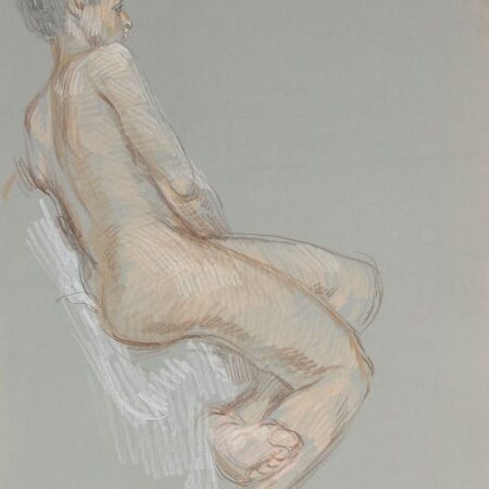 Paul Cadmus Female Nude Sketch Crayon on Paper