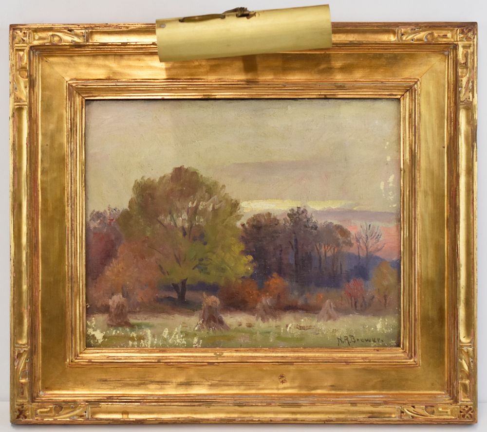 Nicholas Brewer "Autumn at Muskeegan" Oil on Board