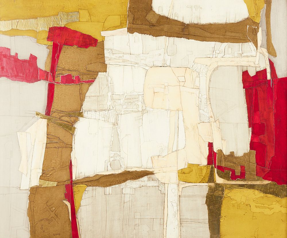 le_pho_banner 2 Ida Ozonoff "Untitled (Aerial Landscape)" Oil Collage on Masonite