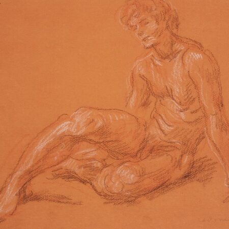 Paul Cadmus Male Nude Crayon on Paper